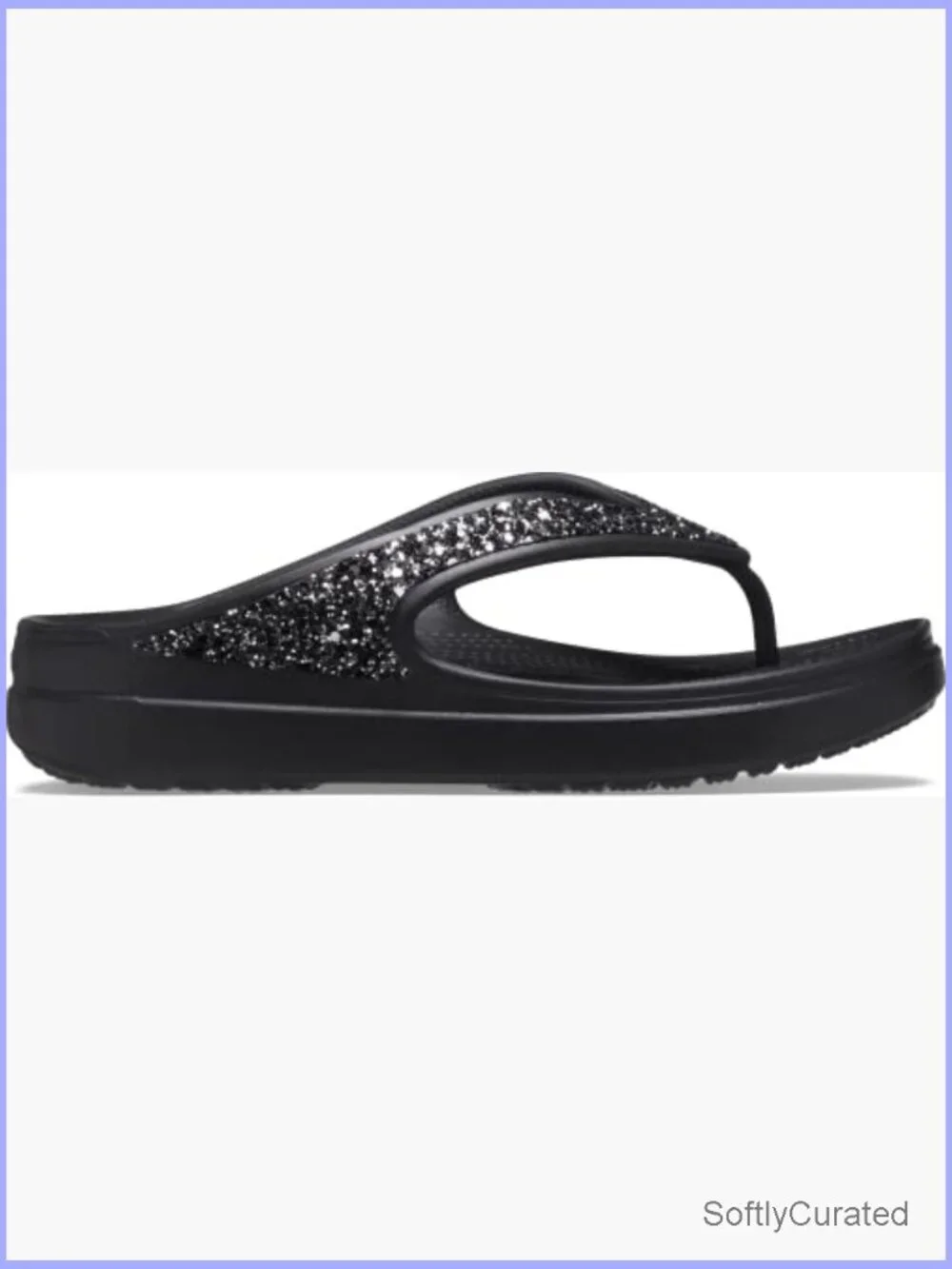Embellished Wedge Flip Flops Sandals Women's Crocs Sloane Glitter
